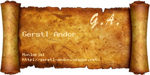 Gerstl Andor névjegykártya