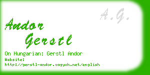 andor gerstl business card